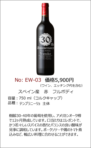 EW-03 | エッチングワインボトル製作ボトルNo