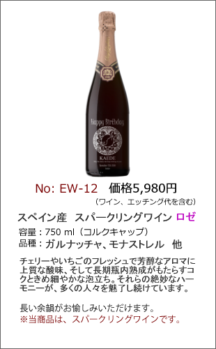 EW-12 | エッチングワインボトル製作ボトルNo